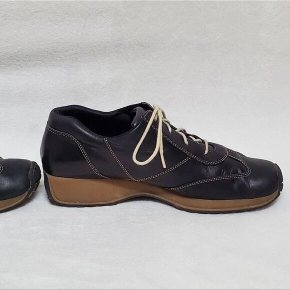 Anne klein 2 black leather lace-up oxford sneakers 10 - Picture 5 of 15